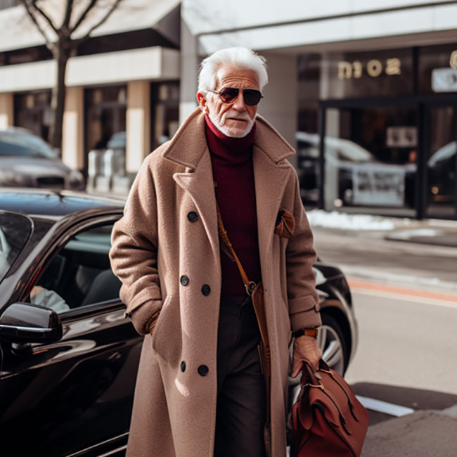 фото пожилого человека мода осень зима