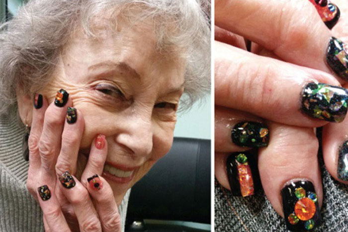 маникюр для пожилых женщин на коротких ногтях